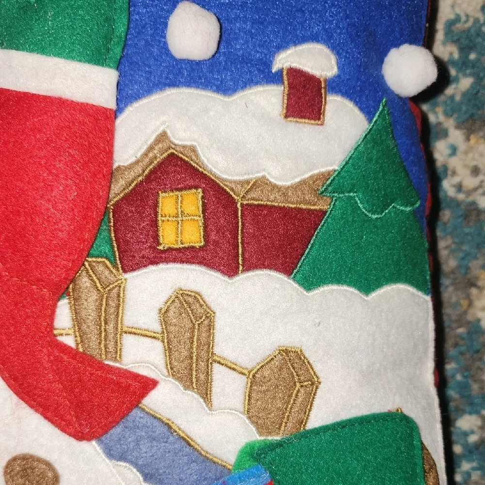 New Crate & Barrel 3D Felt Rsised Frosty Snowman Pom Pom Decorative Xnas Pillow